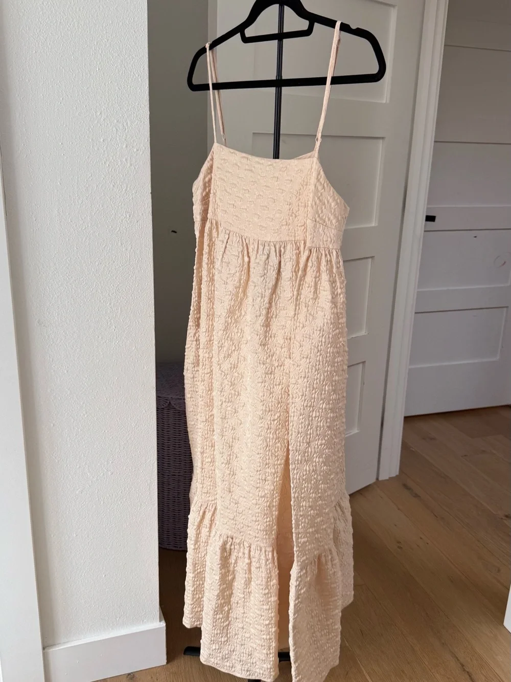 Kika Vargas Cream Textured Maxi Skirt with Ruffle Hem - Picture 9 of 9